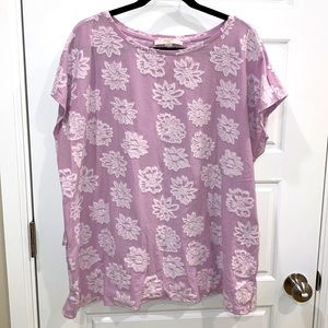EUC Loft Plus Floral Tee Size 16/18